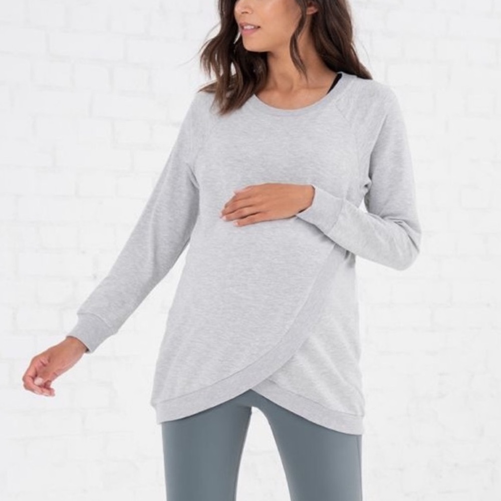 Seraphine Light Gray Maternity Sweater - M